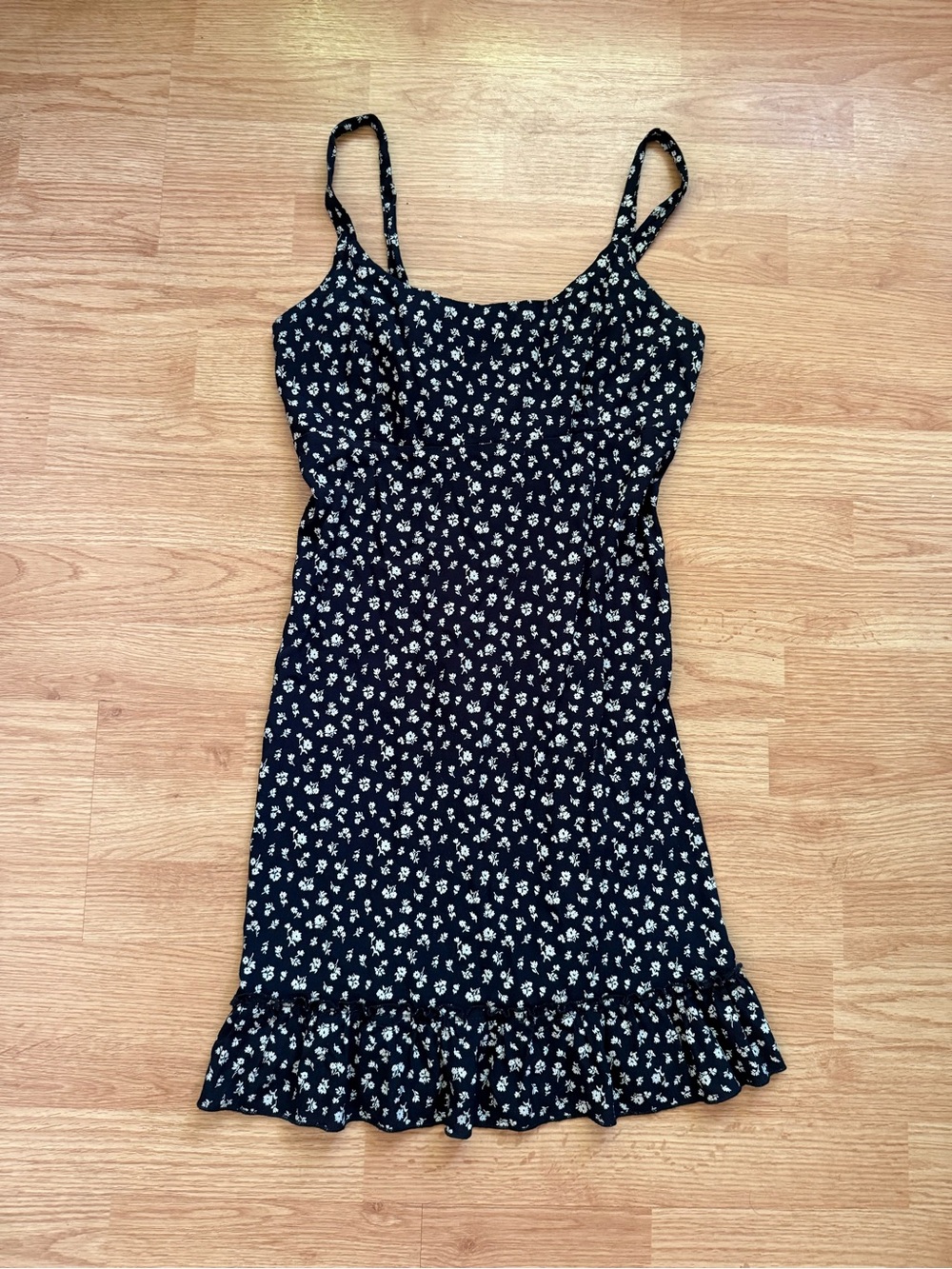 Brandy Melville Colleen Dress Black Ditsy Floral Mini
